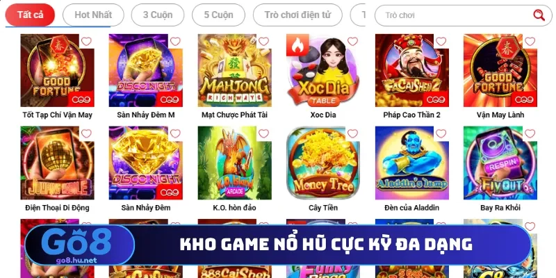 Kho game nổ hũ cực kỳ đa dạng