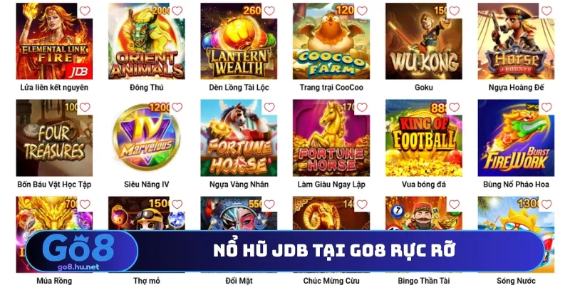 Nổ hũ JDB tại Go8 rực rỡ