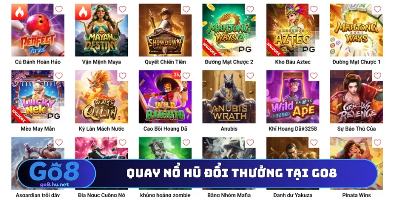 Quay nổ hũ đổi thưởng tại Go8