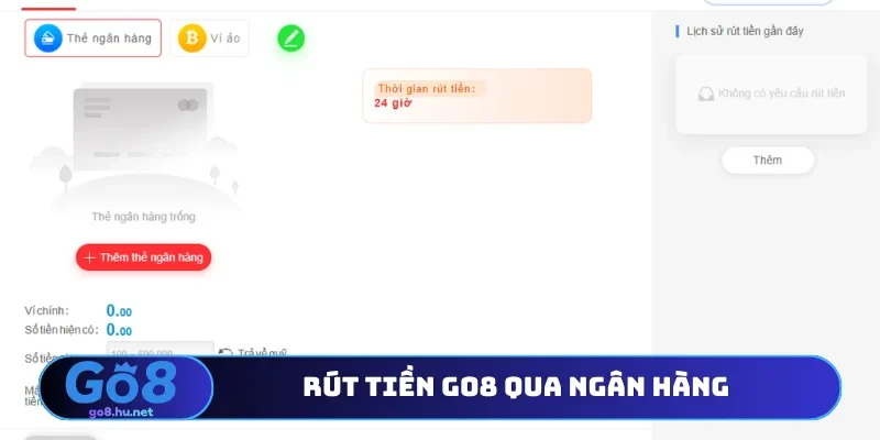 Rút tiền Go8 qua ngân hàng